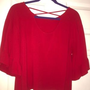 Red Cross Back Blouse